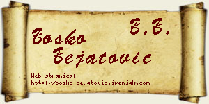 Boško Bejatović vizit kartica